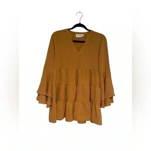 Whatnot Boutique Ruffled Flounce Sleeve Mini Dress Size S